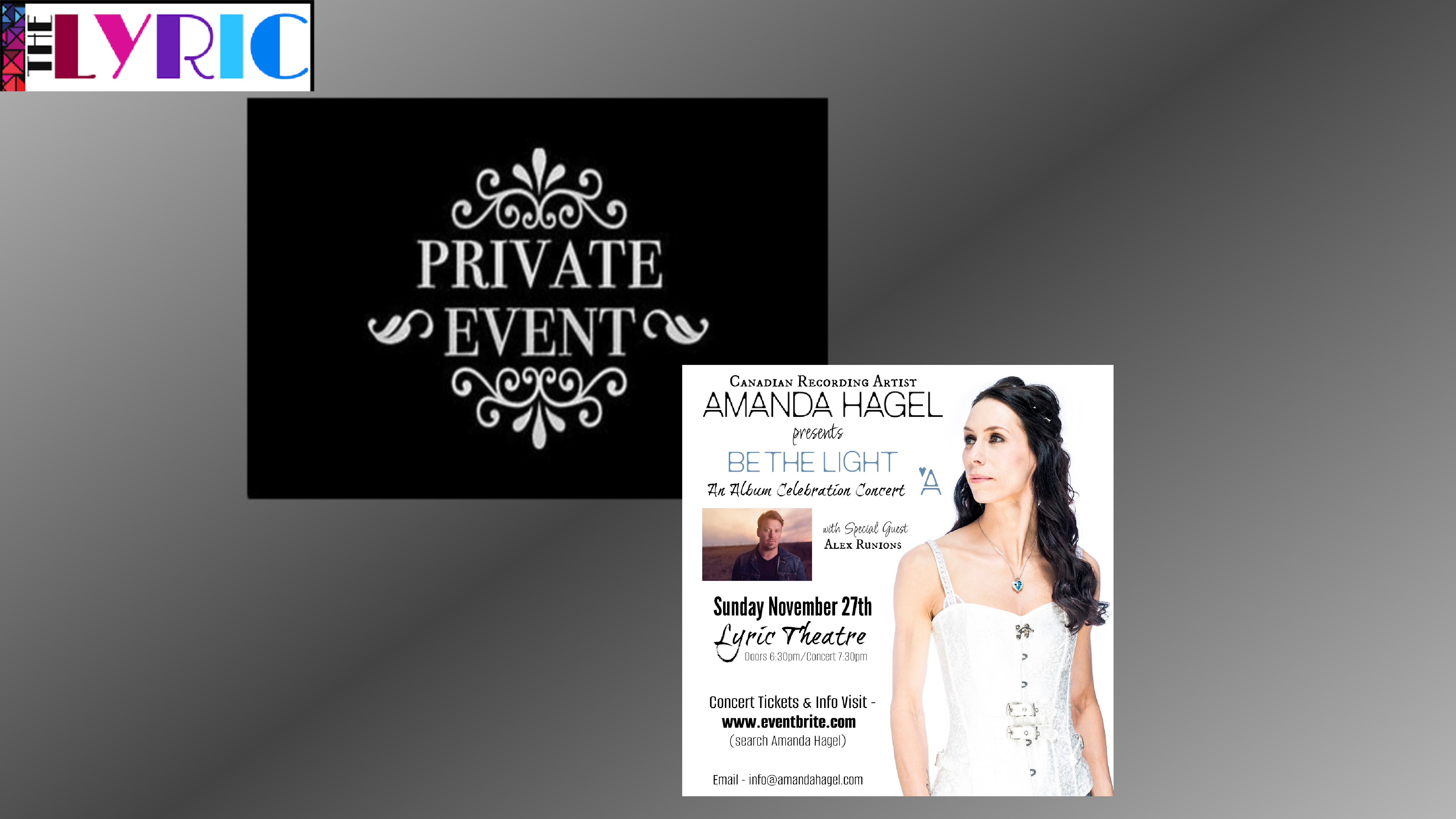Private Event Amanda Hagel Website